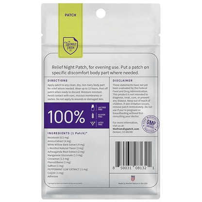 Relief Night & Rise & Shine Patch Bundle - Arnica, Melatonin, Tongkat Ali, Ashwagandha, Horny Goat Weed & Saffron for Sleep, Soreness, Strength & Performance - 16 Plant-Powered Patches for Men and Wom