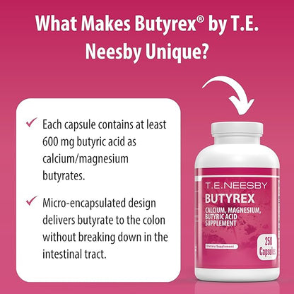 Jigsaw Health Butyrex by T.E.Neesby | Dietary Supplement | 250 Capsules | 125 Servings