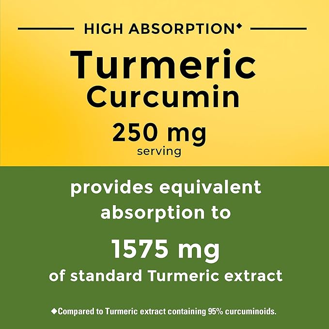 Nature Made High Absorption Turmeric Curcumin Capsules, Turmeric Supplement, Muscle and Joint Support Supplement, 30 Capsules, 30 Day Supply
