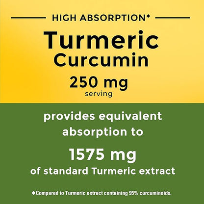 Nature Made High Absorption Turmeric Curcumin Capsules, Turmeric Supplement, Muscle and Joint Support Supplement, 30 Capsules, 30 Day Supply