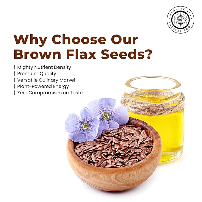 Pride Of India - Brown Flax Seed Omega-3 & Lignan Superfood, 1.25 lbs Jar
