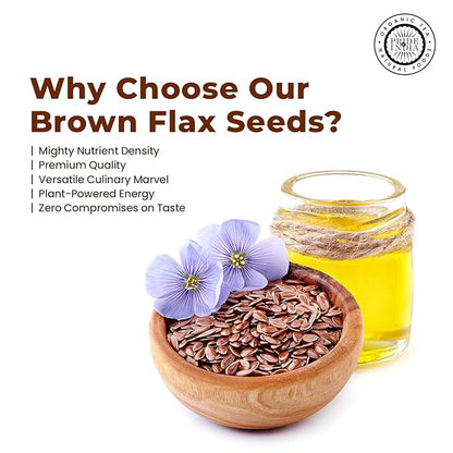 Pride Of India - Brown Flax Seed Omega-3 & Lignan Superfood, 1.25 lbs Jar