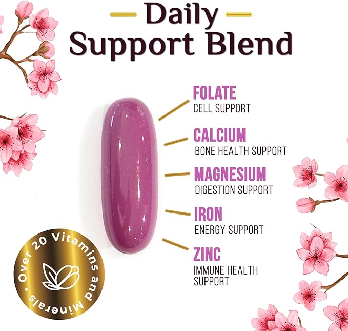Multivitamin for Women with Iron, Calcium, Zinc, Vitamin A, C, D, E, & B Vitamins for Bone, Skin & Immune Health Support, Nature's Daily Womens Multivitamins for Women's Energy & Health, 120 Softgels
