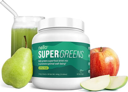 Supergreens - Premium Superfood Greens Drink Mix with Chlorella, Moringa, Spinach, & Broccoli + Digestive Enzymes - Nutrient-Packed Greens Powder Superfood for Wellness(30 SRV)