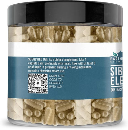 Earthborn Elements Siberian Eleuthero 200 Capsules, Pure & Undiluted, No Additives