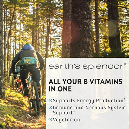 Earth's Splendor Vitamin B Complex – Supports Energy, Metabolism, and Immune Function – Complete B-Vitamin Formula for Men & Women, 60 Tablets, 2-Month Supply