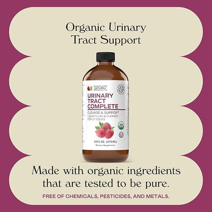 Complete Natural Urinary Tract Complete 8oz - Liquid Supplement for Urinary Tract Health with Organic Cranberry, D-Mannose, Beet Root, Fennel Seed, and Turmeric