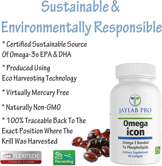 Omega Icon Antarctic Superba Boost Krill Oil Supplement– Phospholipid Bound Omega-3 Supplements, Astaxanthin, Supports Heart Health, 1000mg-100% Traceable from Sea to Shelf