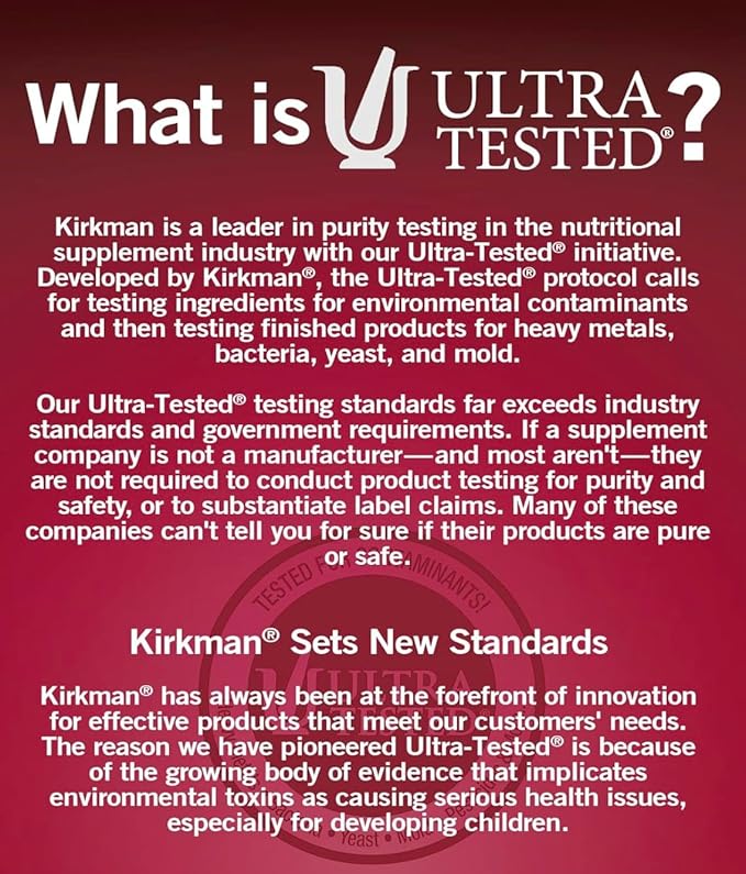 Kirkman Vitamin B-6 50 mg - Hypoallergenic - 100 Vegetarian Capsules - Gluten/Casein Free