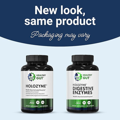 HoloZyme Max Strength Digestive Enzymes | Prevents Bloating, Gas, & Indigestion w/Protease, Amylase, Lipase, Lactase, and More | 90 Servings