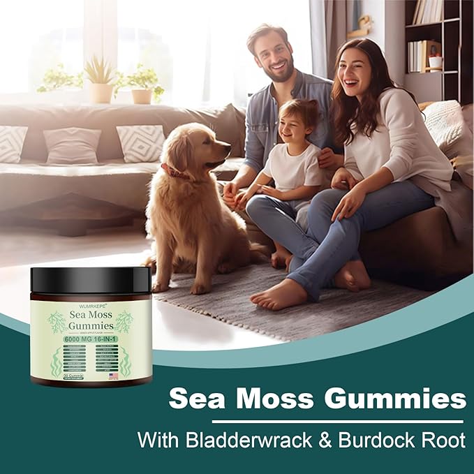 New Sea Moss Gummies - 6000 MG 16-in-1 Formula, Vegan, 30 Gummies - Support Digestion, Enhance Daily Wellnes