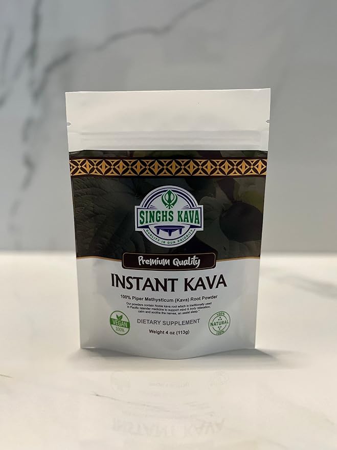 Micronized Instant Kava Powder-Fijian Kava (4oz), 4 Ounce (Pack of 1)