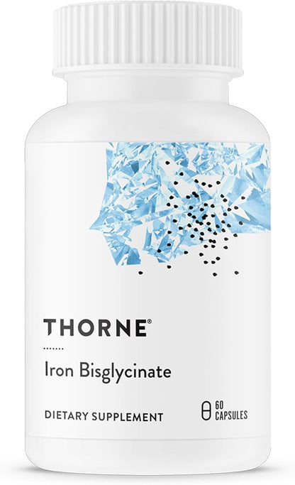 THORNE Iron Bisglycinate - 25 mg Iron Supplement for Enhanced Absorption Without Gastrointestinal Side Effects* - NSF Certified for Sport - Gluten-Free - 60 Capsules