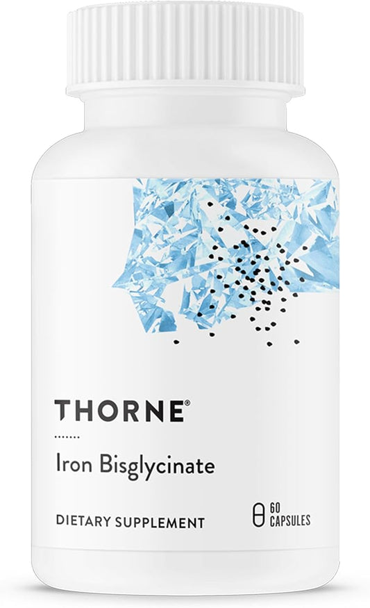 THORNE Iron Bisglycinate - 25 mg Iron Supplement for Enhanced Absorption Without Gastrointestinal Side Effects* - NSF Certified for Sport - Gluten-Free - 60 Capsules