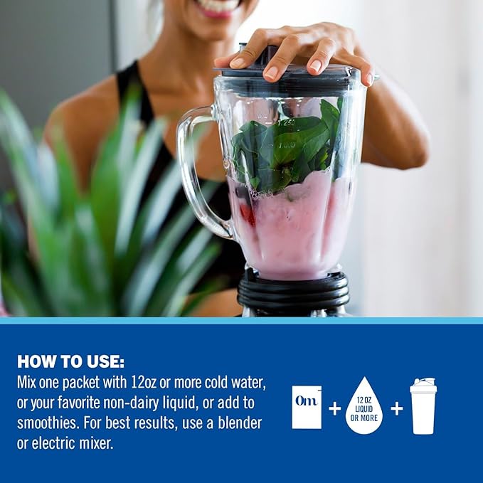 OM MUSHROOM SUPERFOOD Master Blend Mushrooms & Adaptogens, Creamy Vanilla Plant Protein, Single Serve, 10 Count, 10 Mushroom Complex, Lion's Mane, Ashwagandha for Energy, Recovery, Stress Relief