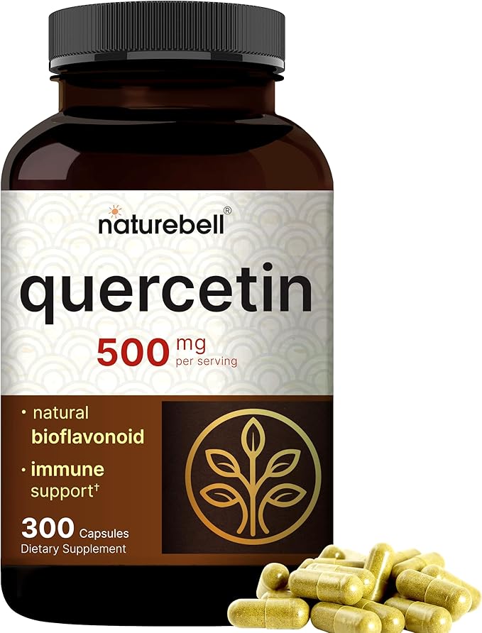 NatureBell Quercetin 500mg Per Serving | 300 Capsules, Ultra Strength Quercetin Supplement | Bioflavonoids for Healthy Immune Support, Third Party Tested, Non-GMO & No Gluten
