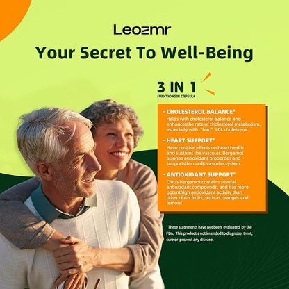 Organic Citrus Bergamot 1400mg, 120 Capsules - 25:1 Citrus Bergamia - Essential Oil and Citrus Bioflavonoids - Natural Heart Health Supplements for Women and Men - Non-GMO Pills