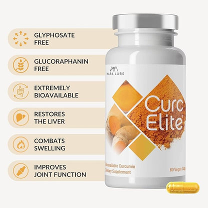 Mara Labs CurcElite Curcumin | Turmeric Extract 95% Curcuminoids | Vegan, No Fillers, and Non-GMO | 60 Vegan Capsules