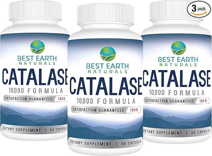Best Earth Naturals Catalase Supplement 10,000 with Saw Palmetto, Biotin, Fo-Ti, PABA - Hair Supplements for Strong Hair - 180 Capsules - Pack of 3 (90-Day Supply)