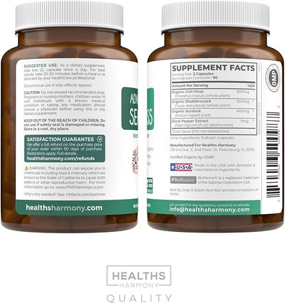 Sea Moss & St. John's Wort (2-Month Supply) Mood Moss Blend - Organic Irish Sea Moss - Raw Vegan Supplement (180 Caps) & St John's Wort with Powerful 900mcg Hypericin Vegan Non-GMO (180 Capsules)