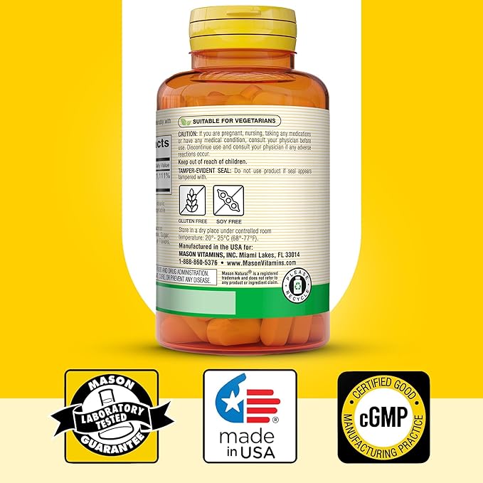 MASON NATURAL Vitamin C 1,000 mg, 100 Day Supply, Supports Healthy Immune System, Antioxidant and Essential Nutrient, 1 Pack
