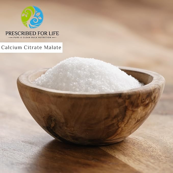 Prescribed for Life Calcium Citrate Malate, Pure Vegan Calcium Powder for Bone Health & Cardiovascular Support, Easy Absorption Formula, Non GMO, Filler & Additive Free (25kg / 55lb)