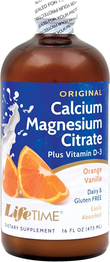Lifetime Bone Support, Calcium Citrate, Magnesium Citrate and Vitamin D-3, Relaxation, Bone and Muscle Support Formula, Easy Absorption, Made Without Dairy and Gluten Free (Orange Vanilla)