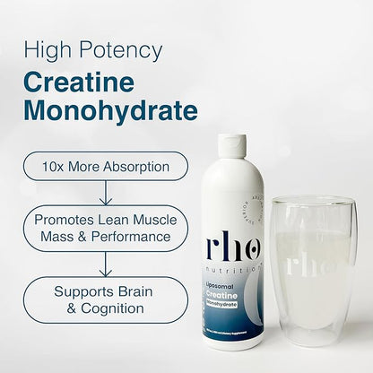 Liposomal Creatine Monohydrate - Ultra High Absorption Liquid Creatine Supplement – Promotes Lean Muscle Mass & Recovery, Supports Brain Function & Enhances Cellular Energy Production