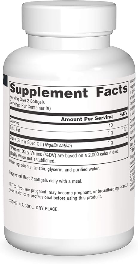 Source Naturals Black Seed Oil for Respritory Support* - 60 Softgels