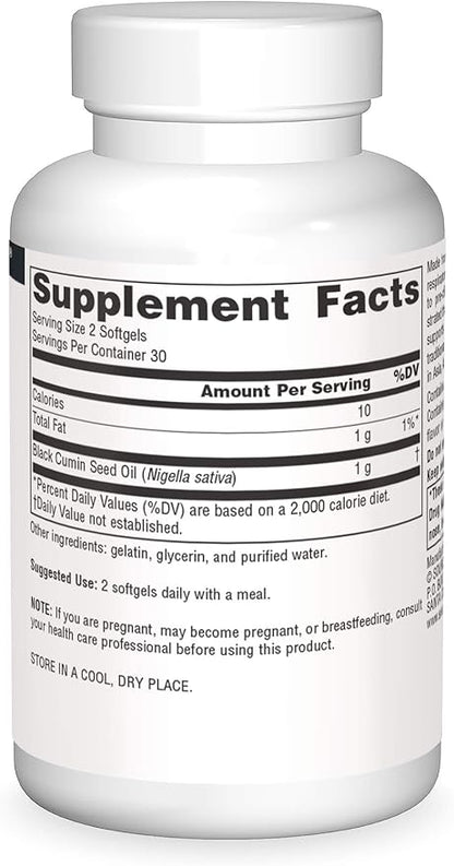 Source Naturals Black Seed Oil for Respritory Support* - 60 Softgels