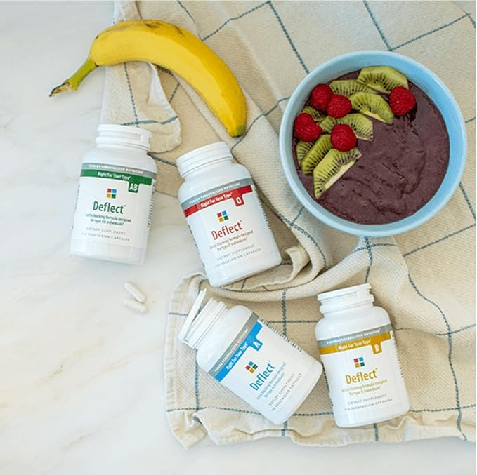 D'Adamo Personalized Nutrition Deflect Lectin Blocker (Blood Type O) - 120 Vegetarian Capsules. Metabolism Booster. Immune Support. Made in The USA.