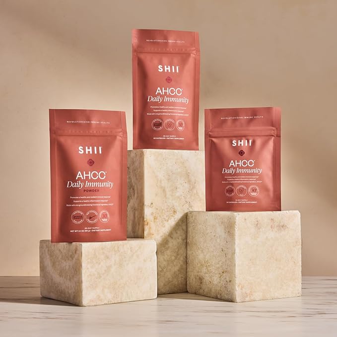 SHII AHCC Daily Immunity, 30-Days Supply – Vegan, Gluten Free Immune Support Supplement with AHCC, Immune System Support from Functional Shiitake Mushrooms, Promotes Immune Response & Cellular Health