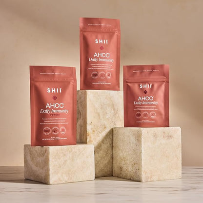 SHII AHCC Daily Immunity, 30-Days Supply – Vegan, Gluten Free Immune Support Supplement with AHCC, Immune System Support from Functional Shiitake Mushrooms, Promotes Immune Response & Cellular Health