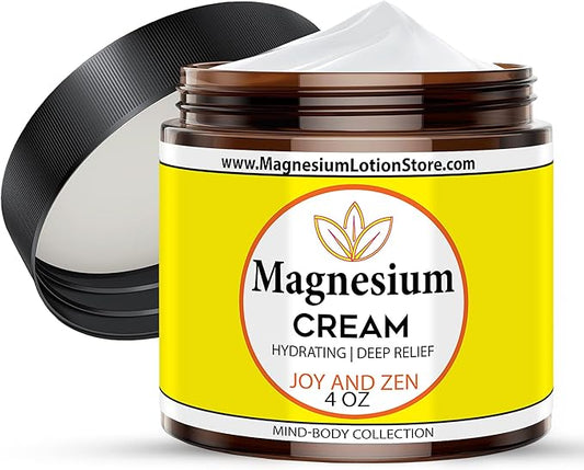 Magnesium Cream with Joy and Zen Scent – Moisturizing & Uplifting Bliss 4oz USA Made