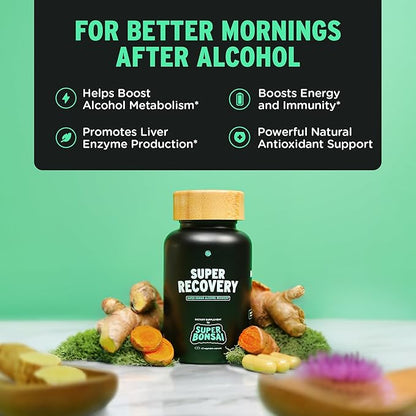 Super Recovery Capsules for Post Celebration and Morning Relief - All Natural Holistic Support - 3 Capsules Taken Before Drinking and an Optional Serving After (14 Servings)