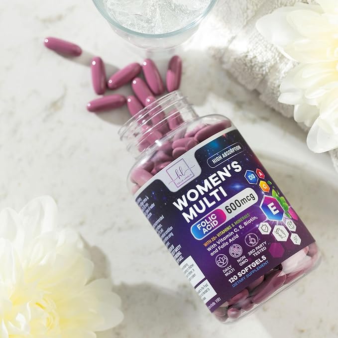 Multivitamin for Women - Vitamin A, C, D, E, and 8 B Vitamins for Energy & Immune Support, with Biotin, Iron & Zinc for Bone & Skin Health, Daily Womens Multivitamin & Minerals - 120 Softgels