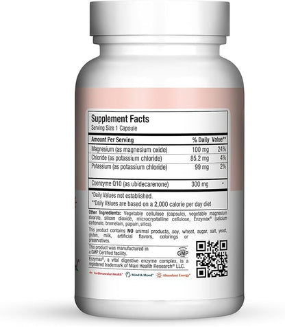 Maxi Health Advanced CO Q10 300 - Coenzyme Q10 - with Potassium & Magnesium - 60 Capsules - Kosher