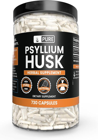 PURE ORIGINAL INGREDIENTS Psyllium Husk, Ceylon Cinnamon, & Apple Cider Vinegar Bundle, 730 Capsules Each, Lab Verified