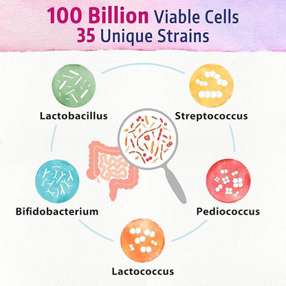 Bonawell Probiotics for Women 100B, with Prebiotics, Digestive Enzymes & Organic Cranberry for Female Vaginal Health, Digestion & Immunity, Shelf-Stable, Delayed-Release, 30 Veggie Caps