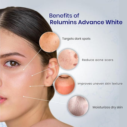Relumins Advanced White Oral Glutathione Brightening Formula Capsules- Max Strength New with Rose HIPS - 60 Capsules x 3 Bottles