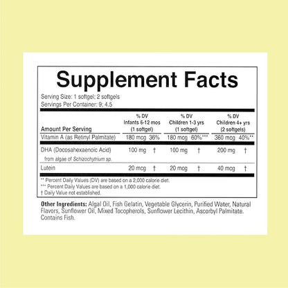 ChildLife Essentials Algae DHA for Kids - Omega 3 Supplement & Fish Oil Alternative - Algae Oil for Toddlers & Children - Natural Berry Flavor, 60 Chewable Softgels