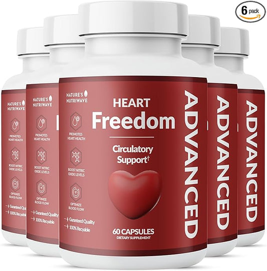 Heart Freedom - Plant-Based Supplement with Garlic, Hibiscus, and Hawthorn Berry | Non-GMO, Natural Ingredients | Made in USA, GMP-Certified | 60 Capsules, 6 Month Supply