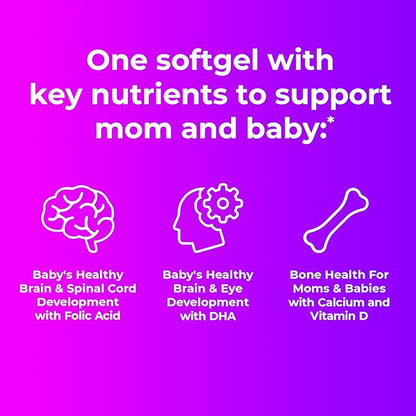 ONE A DAY Women's Prenatal 1 Multivitamin including Vitamins A, C, D, B6, B12, Iron, Omega-3 DHA & more - Supplement for Before, During, & Post Pregnancy, 30 Ct (Pack of 1)(Packaging May Vary)