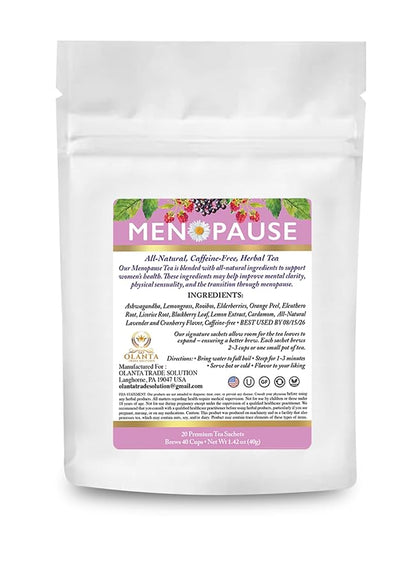 MENOPAUSE TEA - relief for Menopause, Menopause Tea for Cooling, Women's wellness tea, Natural menopause support, menopause symptoms, Hormone Balance - 20 Premium Tea Sachets