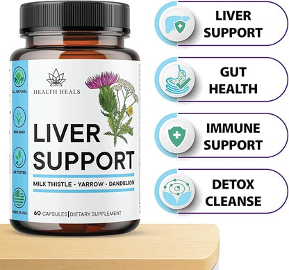 Liver Cleanse & Repair Formula - Herbal Liver Support Supplement with Milk Thistle Dandelion Root Turmeric, Artichoke Extract for Liver Health - 60 Count