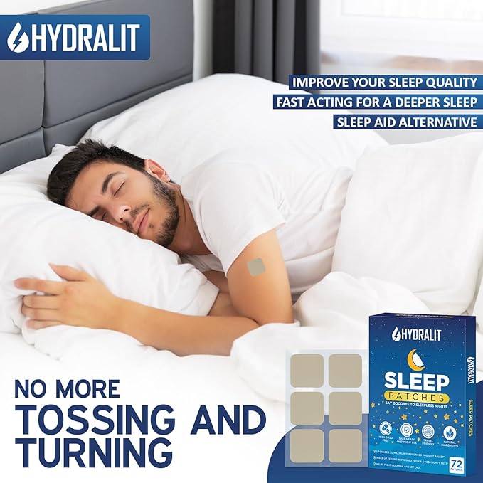 Sleep Patches for Adults Extra Strength Sleeping Aid Patch Melatonin Restful Nights Time-Released Formula Skin Jet Lag Travel Friendly Last All Night Men and Women Better Morning 72 Pack