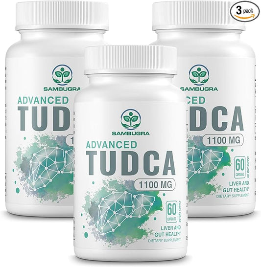 TUDCA 1100mg for Liver Cleanse Detox and Repair, 3rd Party Tested Advanced TUDCA Supplements, Ultra Strength Bile Salt TUDCA Liver Supplement, 180 Capsules (Pack of 3)