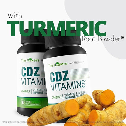 The Makers CDZ Vitamins - Our Best Health Supplement - Vitamin C D Zinc & Herbs - Full Body Health Supplements - Cdz Supplement Vitamin C D and Zinc - Overall Health Support - Full Body Supplements