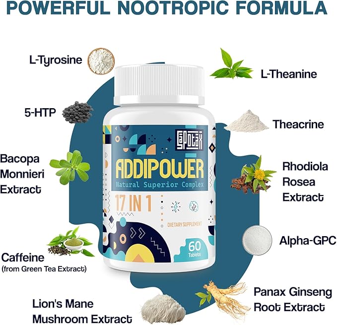 17-in-1 Brain Supplement for Memory and Focus | Nootropic Brain Supplement for Mental Clarity, Concentration, Alertness | Natural Nootropics with Herbal Extracts, Vitamins & Amino Acids (120 Tablets)