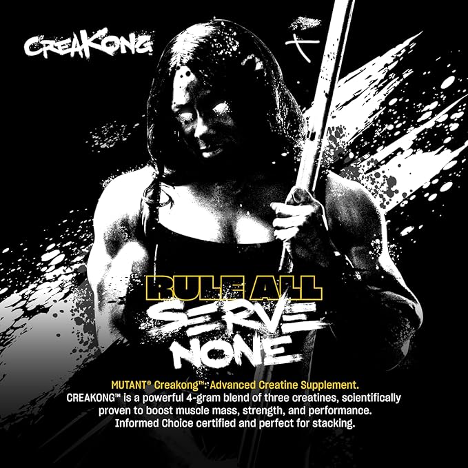 Mutant CREAKONG – Advanced Creatine Supplement with Triple Creatine Blend for Muscle Strength, Size & Performance – Unflavoured, Banned Substance Tested – 300g (75 Servings)